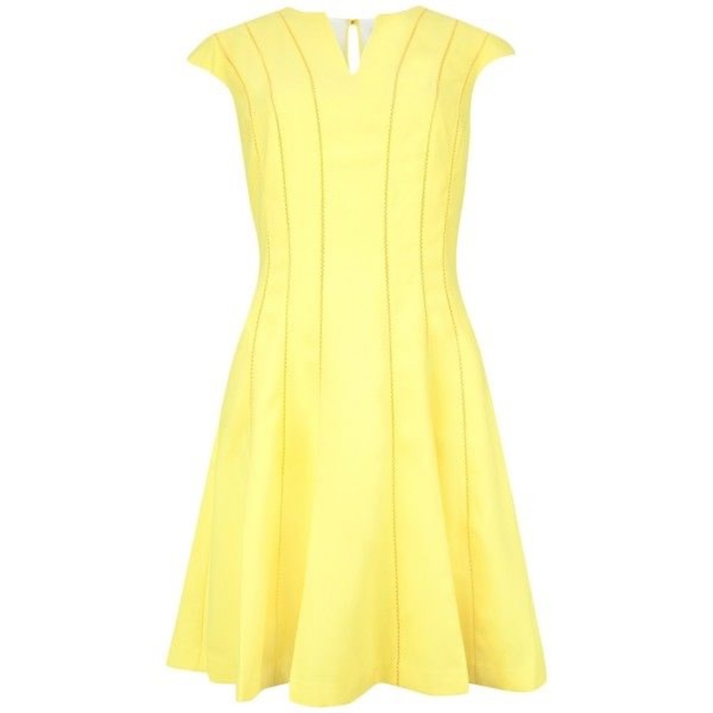 Ted Baker London. Yellow A-Line Short Dress. US 4.